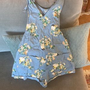 Flower overall romper